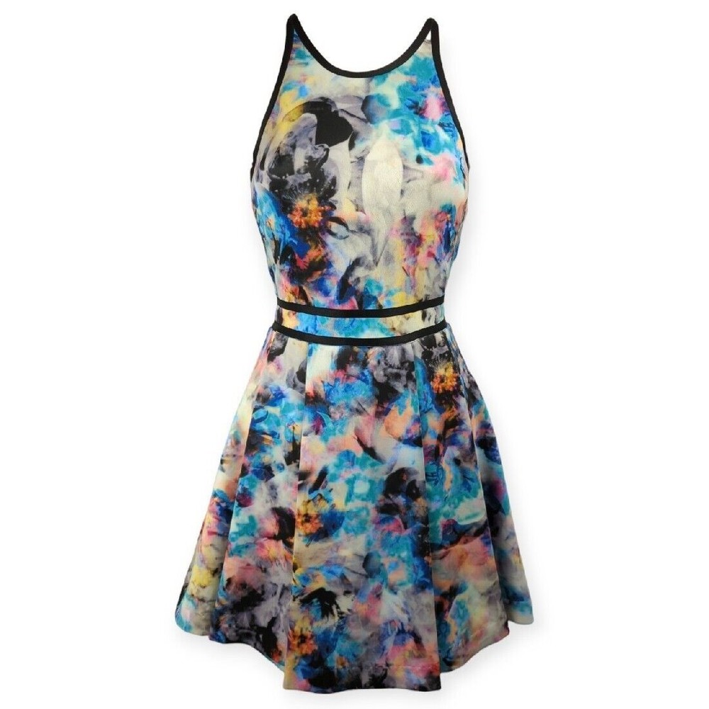 PARKER Emmy Dress Saks Fifth Avenue Revolve Abstract Painting Scuba Fit Flare XS